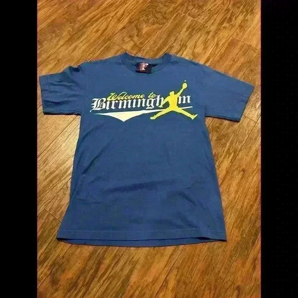 Rare 2007 "Birmingham" Barons Michael Air Jordan T Shirt Pennant Race Mens S - Picture 1 of 7